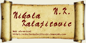Nikola Kalajitović vizit kartica